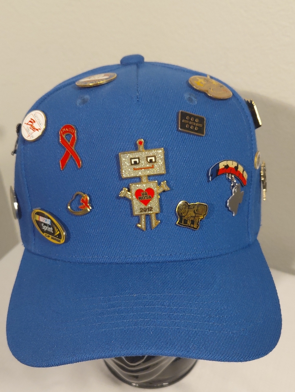 Blue Pin-Decorated Baseball Cap